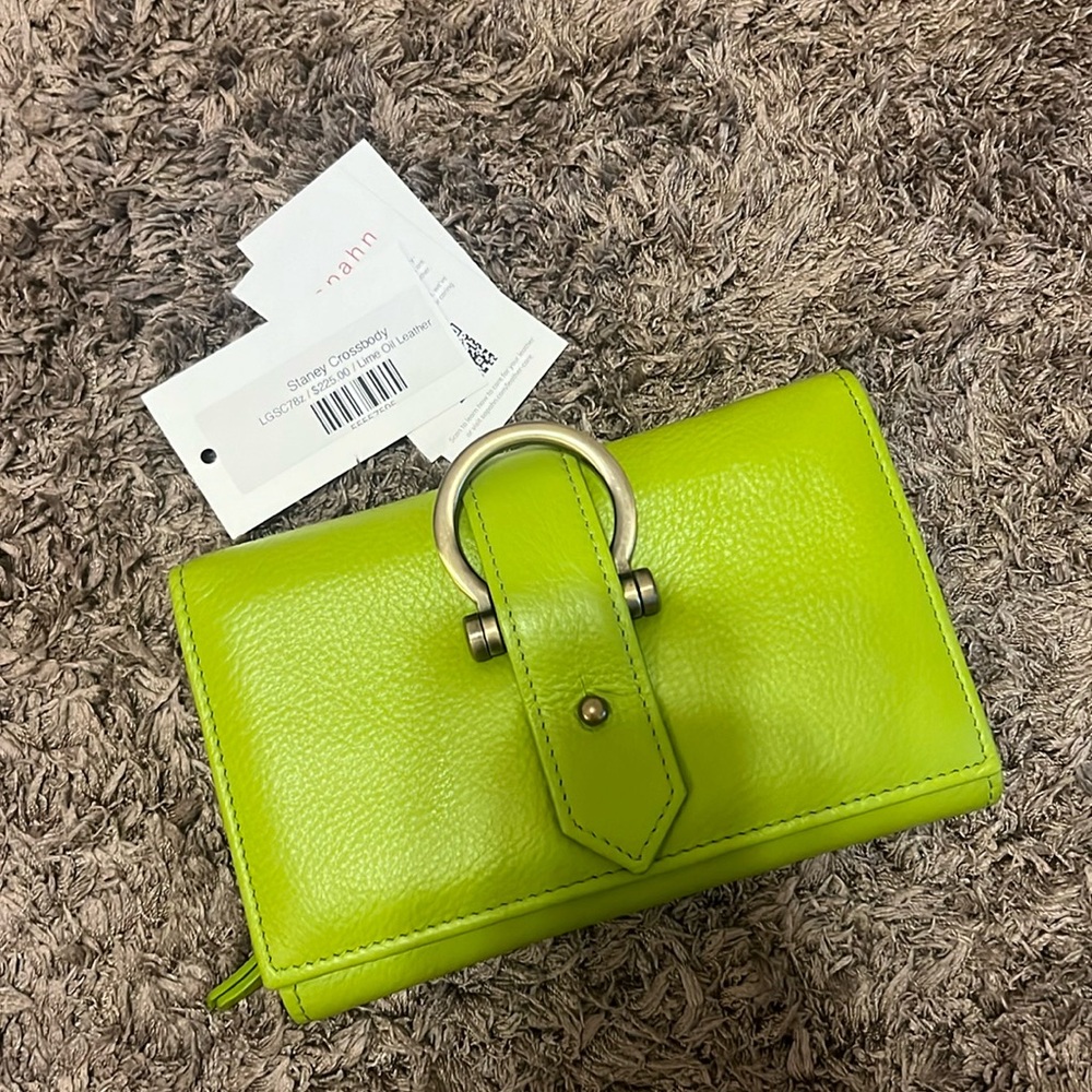 Sapahn Lime Oil Leather Crossbody Bag *NWT*